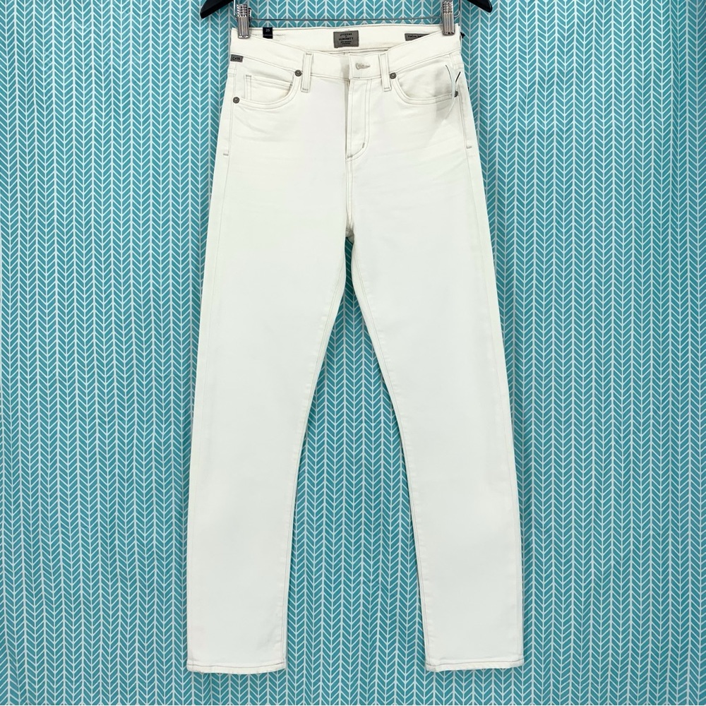 Citizens of Humanity NWT Sea Salt Harlow Ankle High Rise Slim Jeans, 25 DAMAGED